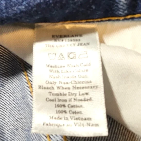 EUC Everlane The Cheeky Mid-Rise Cotton Raw Hem Jeans Sz. 25x26 Washed Midnight - Picture 6 of 11